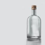 clear glass bottle with white background